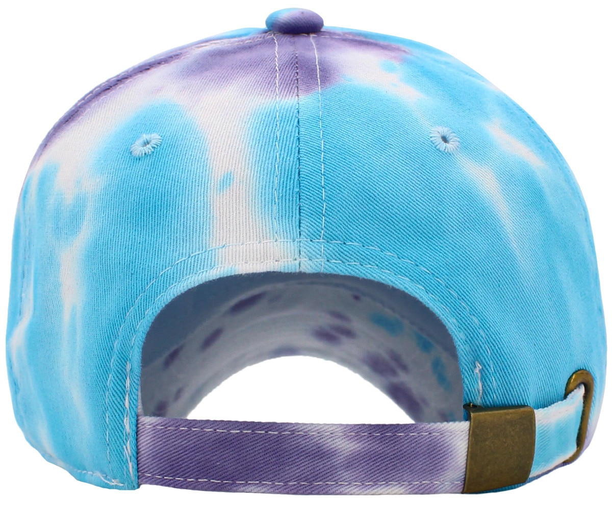 Tiedye Aqua Blue Purple Low Profile Baseball Caps Back View